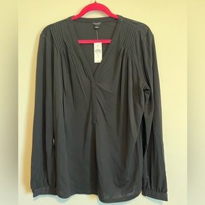 New with tags, black, long sleeve , Ann Taylor blouse. Size L